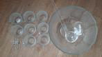 vintage 17-delige bowlset, Ophalen, Overige stijlen, Compleet servies, Glas