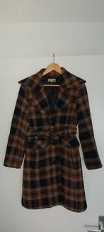 Vintage geruite jas wol - Maat M Vanilia, Kleding | Dames, Jassen | Winter, Maat 38/40 (M), Bruin, Ophalen of Verzenden, Zo goed als nieuw