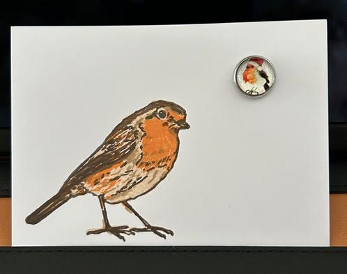 Kerst roodborstje pin, Verzamelen, Speldjes, Pins en Buttons, Nieuw, Ophalen of Verzenden