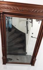 Antieke spiegel met facet geslepen glas., Ophalen, Rechthoekig, Minder dan 100 cm