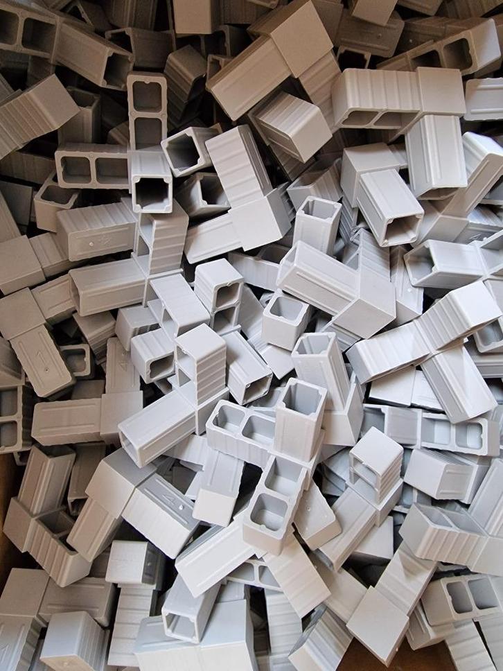 Hoekstukje 3 weg 20 x 20 x 1,5 mm 3-weg Haaks Grijs, Dieren en Toebehoren, Vogels | Hokken en Kooien, Nieuw, Vogelkooi, Kunststof