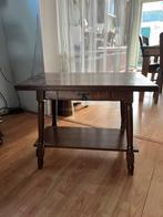 Antieke houten bijzettafel met lade, Ophalen of Verzenden