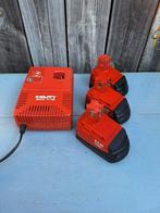 Hilti SFC7/18 acculader + 3 accu's, Ophalen of Verzenden, Gebruikt