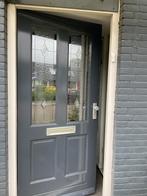 Hardhouten voordeur, 80 tot 100 cm, Gebruikt, Glas, Buitendeur