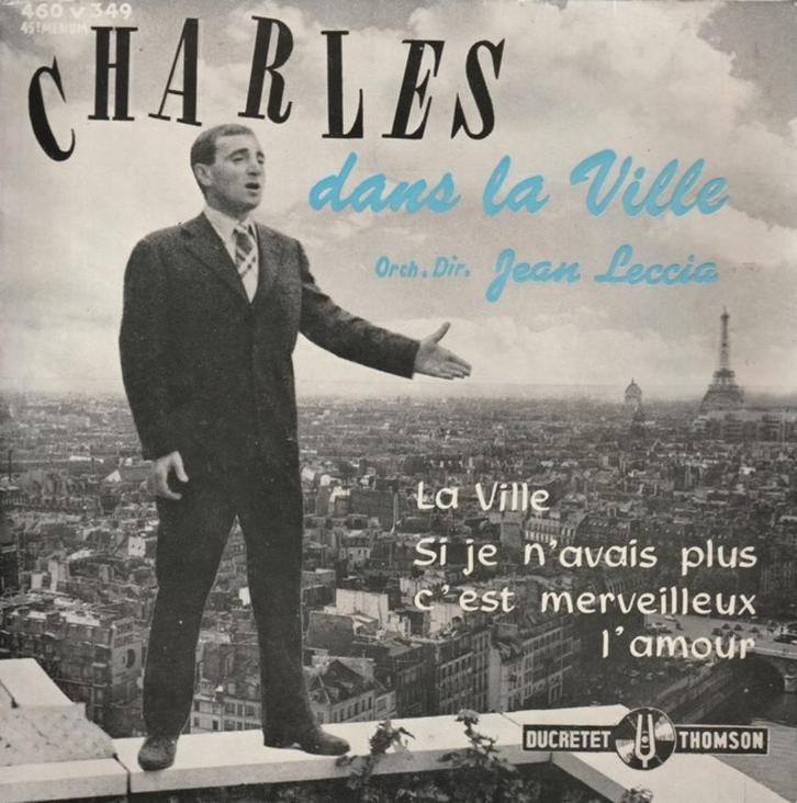 Charles Aznavour - EP Charles Dans La Ville (FR 1957), Cd's en Dvd's, Vinyl Singles, Gebruikt, EP, Overige genres, 7 inch, Ophalen of Verzenden