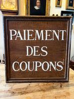 Vintage Frans bord “Pairment Des Coupons”, Huis en Inrichting, ., Ophalen of Verzenden, Zo goed als nieuw, .
