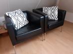 Nette set lederen fauteuils bezorgen is mogelijk, Huis en Inrichting, Fauteuils, Ophalen of Verzenden, Zo goed als nieuw, 75 tot 100 cm
