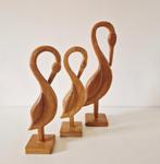 set van 3 vintage houten vogels jaren 70 vogels, Ophalen of Verzenden