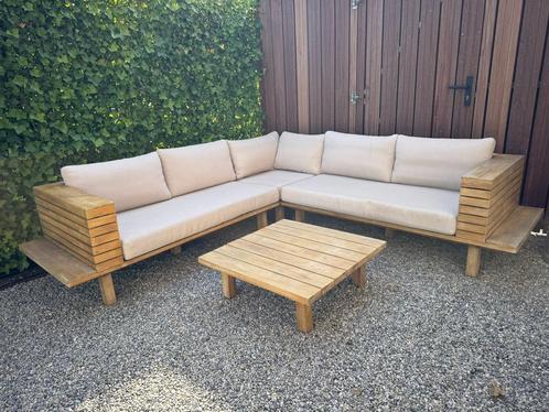 Loungeset Lissabon van Karwei, Tuin en Terras, Tuinsets en Loungesets, Gebruikt, Tuinset, Hout, 5 zitplaatsen, Ophalen of Verzenden
