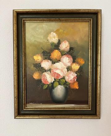 Leuk schilderij stilleven bloemen. beschikbaar voor biedingen