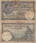 BELGIE 1931 5 francs #97 VG, Verzenden