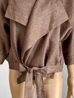 H439 Nieuw: Didi maat S=36 linnen jasje colbert blazer bruin, Bruin, Nieuw, Didi, Ophalen of Verzenden