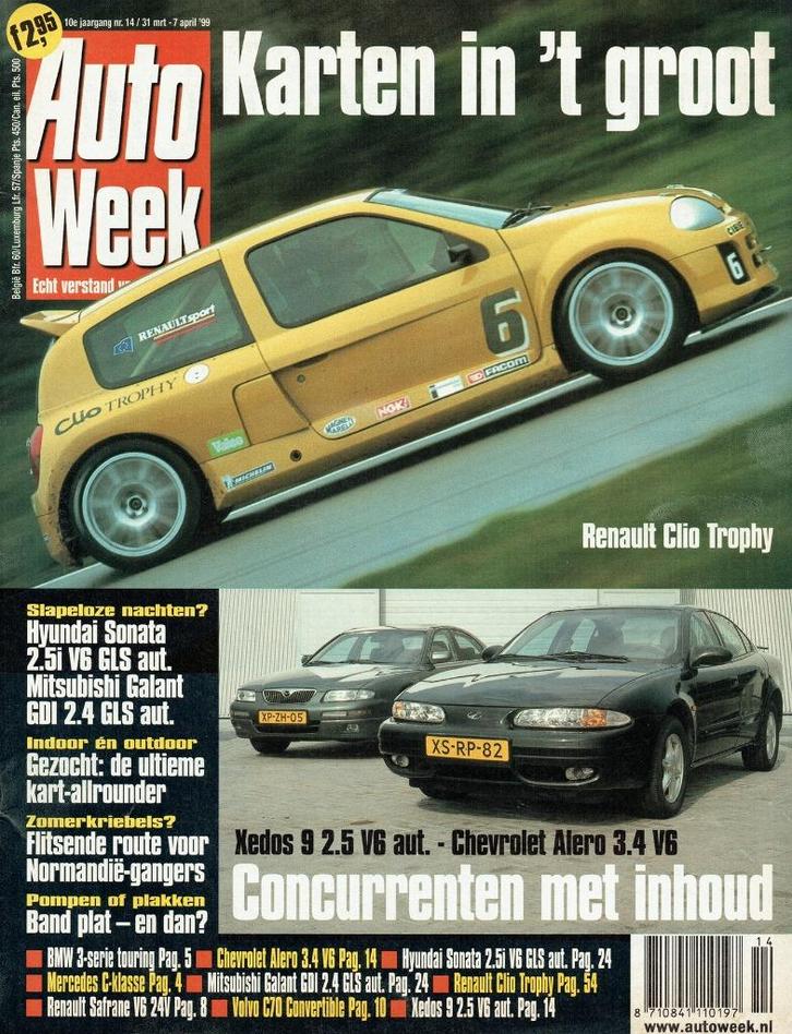 Autoweek 1999 nr. 14 (o.a. Chevrolet Alero & Mazda Xedos 9), Boeken, Auto's | Folders en Tijdschriften, Gelezen, Algemeen, Verzenden