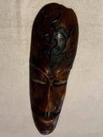 Houten Masker met Hagedis Design - Handgesneden Kunstwerk, Antiek en Kunst, Ophalen of Verzenden