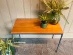 Vintage salontafel jaren 60/70 teak retro industrieel tafel, Zo goed als nieuw, Nvt, 75 cm of meer, Nvt