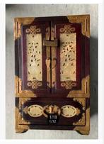 Chinees sieraden kast koperbeslag jade amuletten laden slot, Ophalen of Verzenden