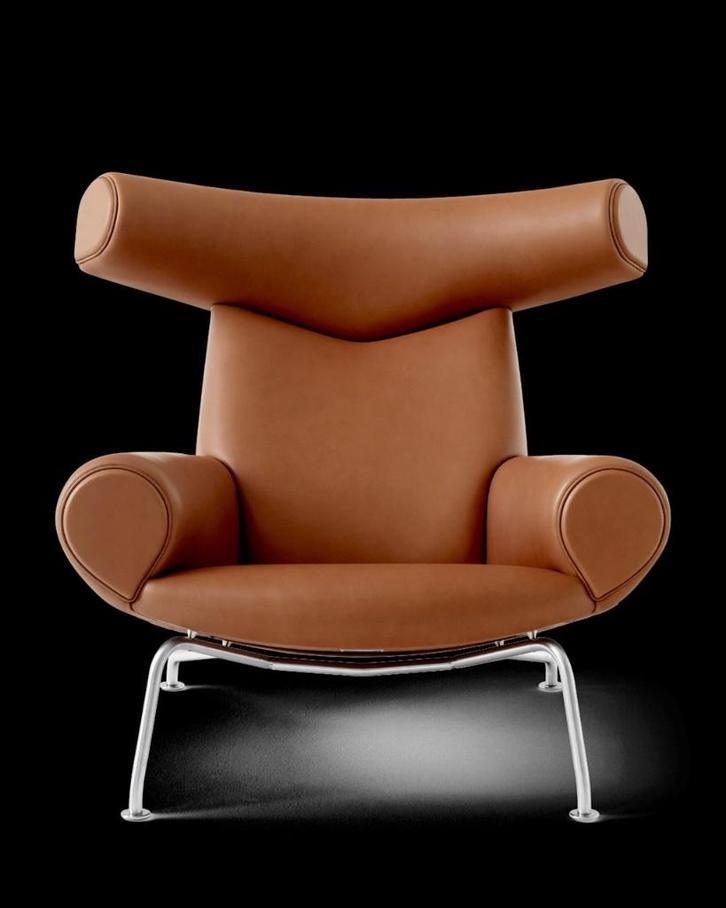 Ox-Chair Te Koop of Ruil Gevraagd: OX-CHAIR Wegner, Huis en Inrichting, Fauteuils, Zo goed als nieuw, Kunststof, Leer, Metaal
