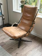 Stoeren leren feauteuil cognac kleur, Huis en Inrichting, Fauteuils, Ophalen of Verzenden, Zo goed als nieuw, 75 tot 100 cm, 50 tot 75 cm
