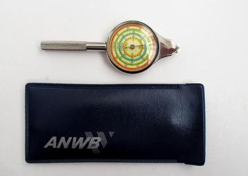 Vintage Curvimeter meetinstrument in leren etui, nieuw.  beschikbaar voor biedingen