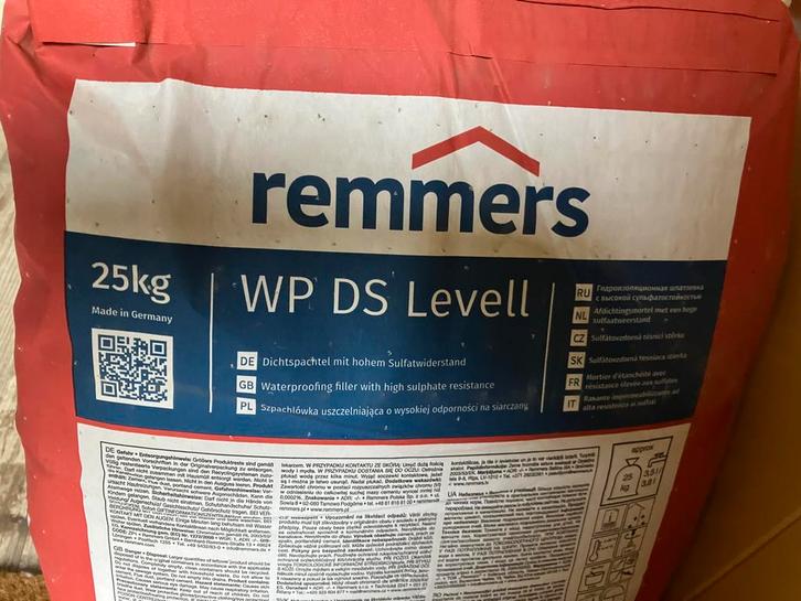 Remmers Afdichtingsmortel 25kg - Kelderafdichting, Doe-het-zelf en Verbouw, Isolatie en Afdichting, Nieuw, Muurisolatie, Overige materialen