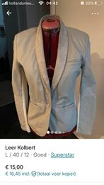 Leren Kolbert Jasje, Ophalen, Gedragen, Maat 52/54 (L), Beige