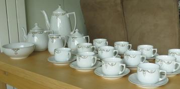 Porseleinen Koffie / Thee Servies - Art Deco beschikbaar voor biedingen