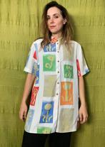 Vintage blouse / shirt - Jaren 90 - print - 44/XXL, Kleding | Dames, Blouses en Tunieken, Overige kleuren, Maat 42/44 (L), Ophalen of Verzenden