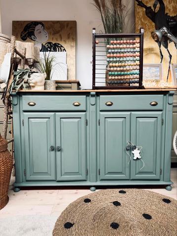 ACTIE dressoir commode ladekast linnenkast buffetkast groen beschikbaar voor biedingen