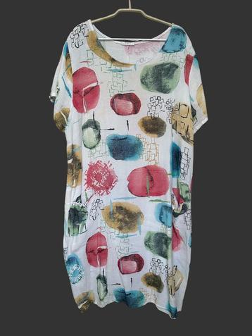 Made in Italy Jurk Maat 6 Wit Retro Print Zomer Midi beschikbaar voor biedingen