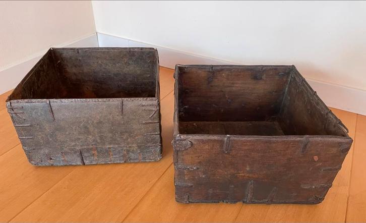 Antieke Chinese Rijstmaten - Ge & Dou, Huis en Inrichting, Woonaccessoires | Kisten, Gebruikt, Minder dan 50 cm, Minder dan 50 cm
