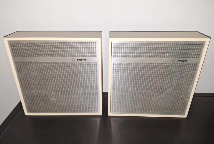 Philips RETRO luidsprekers EG 0417 super compact full range, Audio, Tv en Foto, Luidsprekers, Gebruikt, Front, Rear of Stereo speakers