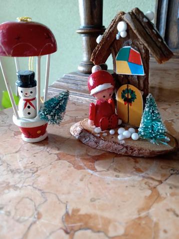 Oude houten  kersthangers-Kerstfiguurtjes Ertsgebergte - 8cm beschikbaar voor biedingen