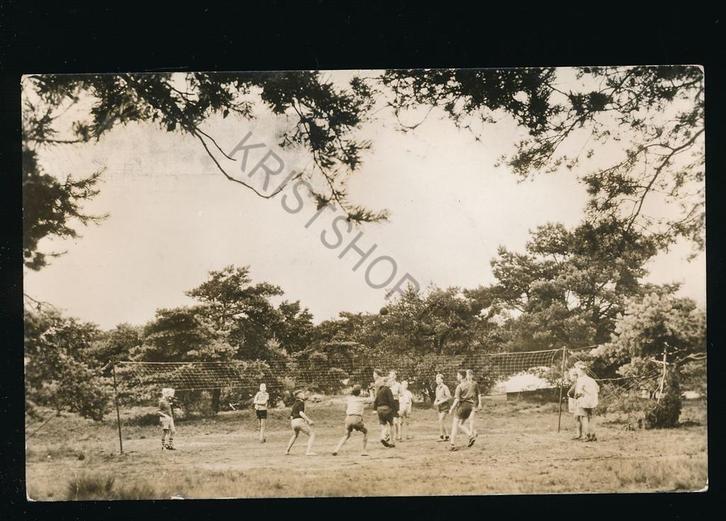 Oud Leusden - CJMV kamp - Volleybal [KRST009-2302, Verzamelen, Ansichtkaarten | Nederland, Gelopen, Overijssel, 1940 tot 1960