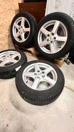 Set onbeschadigde lichtmetalen velgen met winterbanden, Ophalen of Verzenden