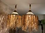 2 Nieuwe Ibiza Style Hanglampen, Ophalen of Verzenden, Nieuw, Hout, 50 tot 75 cm