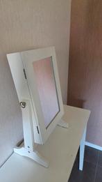 Wit Sieradenkastje met Spiegel - Tafelmodel, Huis en Inrichting, Ophalen, Minder dan 50 cm, Zo goed als nieuw, Minder dan 100 cm