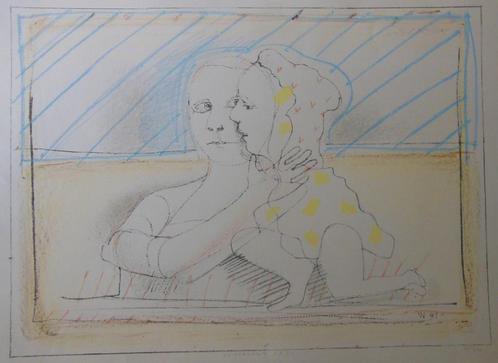 Co Westerik(1924)Zeefdruk"Een paar in het Landschap" Ges Gen, Antiek en Kunst, Kunst | Litho's en Zeefdrukken, Ophalen of Verzenden