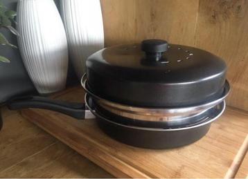 Grote koekenpan met stoominzet aluminium 3 delig NIEUW beschikbaar voor biedingen