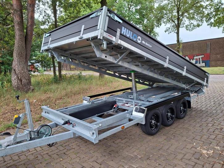 Voorraad-ACTIE: Hulco BENAX 3-as kipper 405x203cm Go-Getter!, Auto diversen, Aanhangers en Bagagewagens, Nieuw, Ophalen