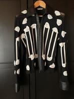 Zwarte Exetera blouse met wit leer maat 38, Kleding | Dames, Blouses en Tunieken, Ophalen of Verzenden, Zo goed als nieuw, Zwart