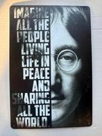 John Lennon 'Imagine' Metalen bord 30 bij 20, Ophalen of Verzenden, Zo goed als nieuw