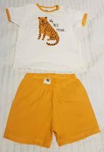 Hema setje wit oker geel luipaard baby kleding maat 74 80, Verzenden, Zo goed als nieuw, Setje, Hema