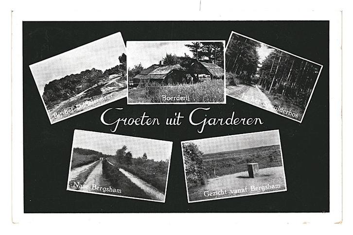 978876 Garderen Gld 1954 Gelopen met postzegel, Verzamelen, Ansichtkaarten | Nederland, Gelopen, Gelderland, 1940 tot 1960, Ophalen of Verzenden