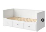 Hemnes bedbank met drie lades, wit. 80 x 200. Tweepersoons., Ophalen, Wit, Tweepersoons, 80 cm