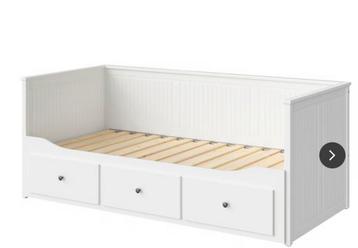 Hemnes bedbank met drie lades, wit. 80 x 200. Tweepersoons. beschikbaar voor biedingen