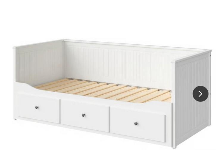 Hemnes bedbank met drie lades, wit. 80 x 200. Tweepersoons., Huis en Inrichting, Slaapkamer | Bedden, Gebruikt, Tweepersoons, 80 cm