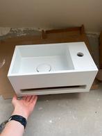 Mat witte wasbak met kraangat rechts, Ophalen, Minder dan 50 cm, Zo goed als nieuw, Minder dan 25 cm