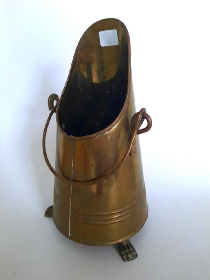 Leuke kleine vintage messing kolen, met hengsel, Antiek en Kunst, Curiosa en Brocante, Ophalen