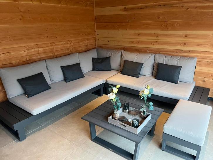 Ibiza loungeset lava/muisgrijs, Tuin en Terras, Tuinsets en Loungesets, Zo goed als nieuw, Aluminium, Ophalen of Verzenden