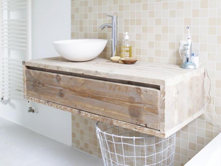 Zwevend badmeubel 1 lade OP MAAT GEMAAKT, Huis en Inrichting, Badkamer | Badkamermeubels, Nieuw, Wastafelkast, Minder dan 100 cm